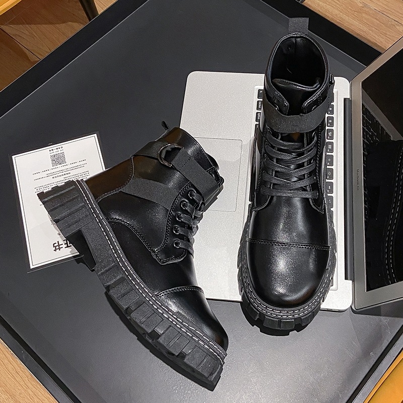 Férfi Martin bakancsok, magas szárú, vízálló mikroszálas felső rész, gumitalp