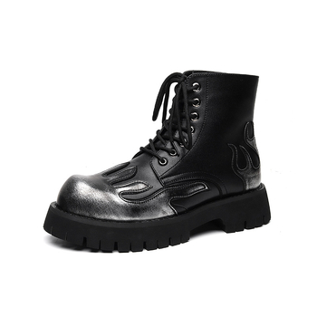 Muške Martin čizme, visoki potkoljenice, debela gumena potplata, zaobljeni vrh, vezanje sprijeda, retro punk stil