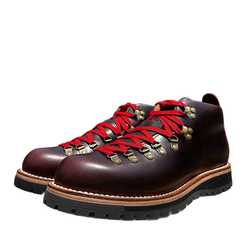 Ghete Goodyear din piele de vițel, stil britanic retro, bocanci înalți de munte pentru exterior, din piele naturală pentru bărbați; Partea superioară: piele de vițel; Talpă: cauciuc Goodyear; Căptușeală interioară: piele naturală; Tălpi: piele naturală; Vâ