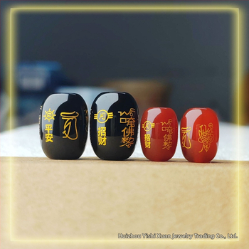 mărgele libere din agată, electroplacate și ștanțare la cald, model totem, stil retro chinezesc