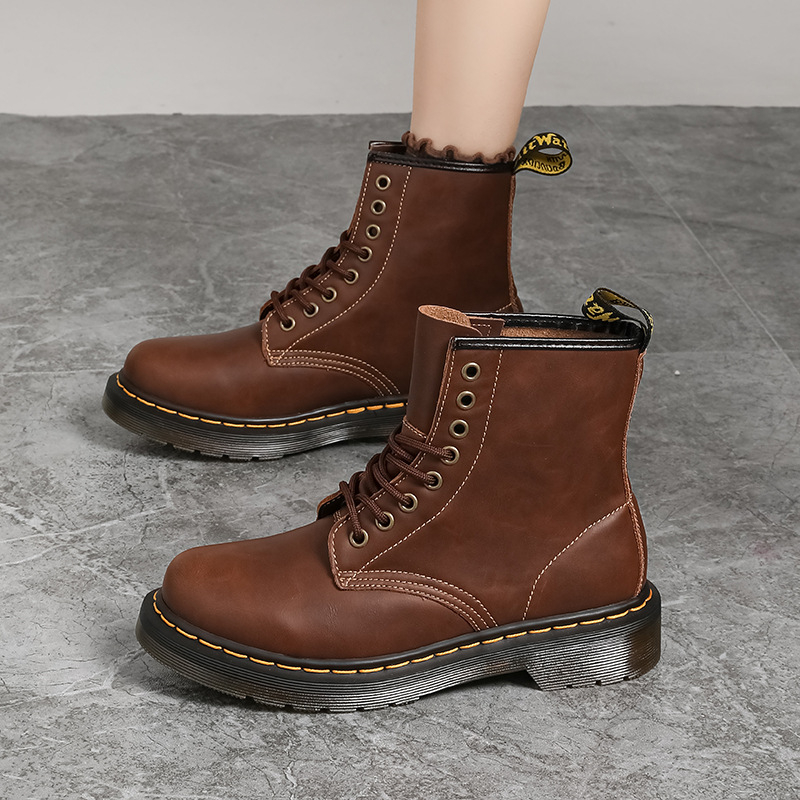 1460 Martin csizma nőknek, felsőrész valódi bőr, Goodyear gumitalp, belső bőr, alacsony sarka 1–3 cm