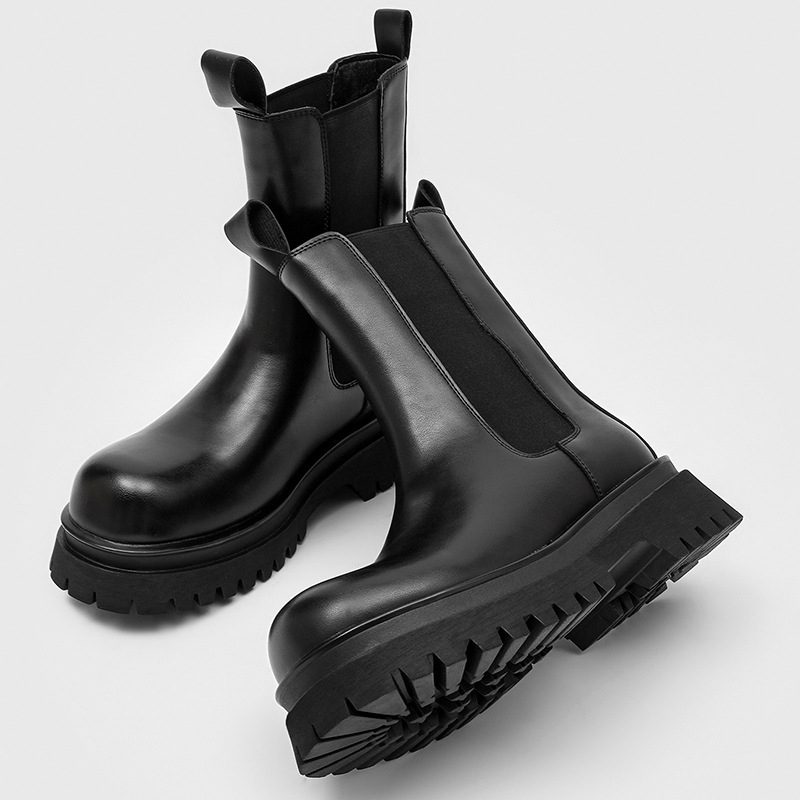 Cizme bărbătești Martin, stil britanic înalt, toamna 2025, partea superioară: super fibre, talpă: cauciuc, interior: plasă cu căptușeală PU