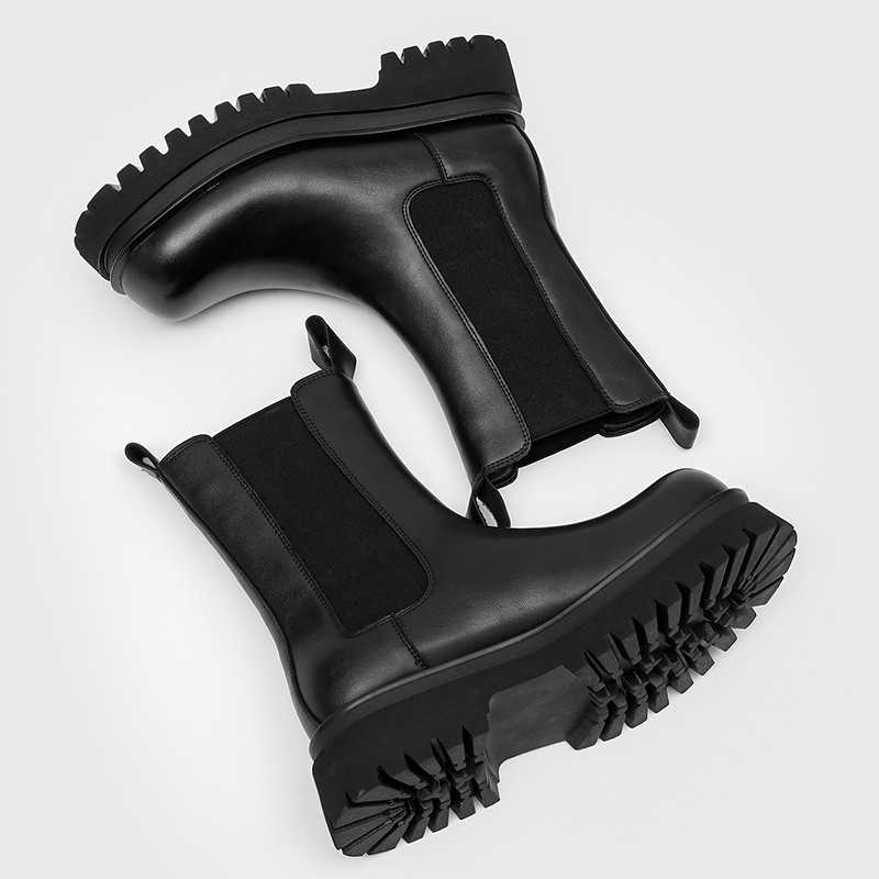 Cizme bărbătești Martin, stil britanic înalt, toamna 2025, partea superioară: super fibre, talpă: cauciuc, interior: plasă cu căptușeală PU