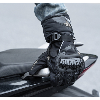 Γάντια χειμωνιάτικα για μοτοσικλέτα - Taslan, αδιάβροχα, αντιανεμικά, παχιά, μακριή μανσέτα, συμβατά με οθόνη αφής, unisex ενήλικες, κατάλληλα για ποδηλασία και σκι