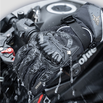 Γάντια χειμωνιάτικα για μοτοσικλέτα - Taslan, αδιάβροχα, αντιανεμικά, παχιά, μακριή μανσέτα, συμβατά με οθόνη αφής, unisex ενήλικες, κατάλληλα για ποδηλασία και σκι