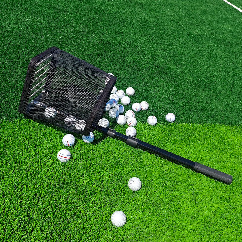 Подбирач на голф топки с издърпваща алуминиева конструкция за тренировки с няколко топки
