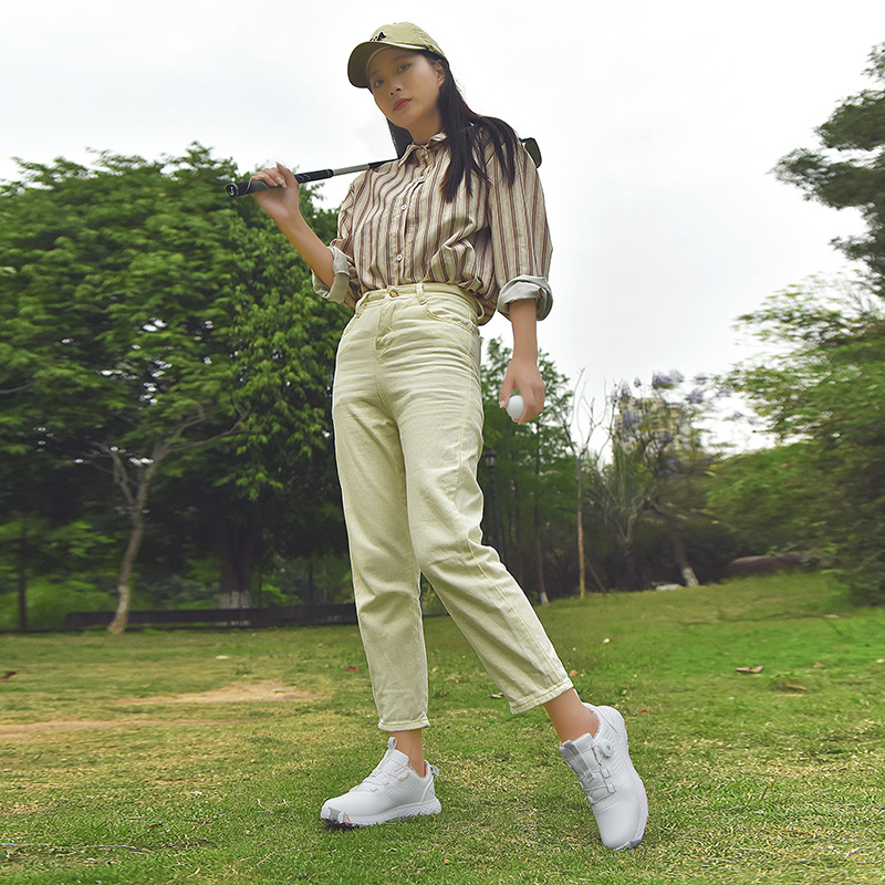 Unisex golfa kurpes ar fiksētām spicēm, ūdensnecaurlaidīgas, elpojošas, pretslīdoša zole