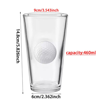 Чаша за бира с вградена голф топка — термоустойчива стъклена чаша, печатано лого, спортен аксесоар за голф
