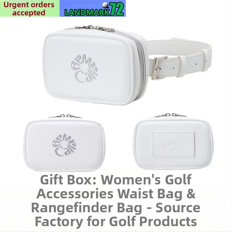 Голф чанта за талия с колан, водоустойчива PU, побира най-големия iPhone, отделения за далномер и топки