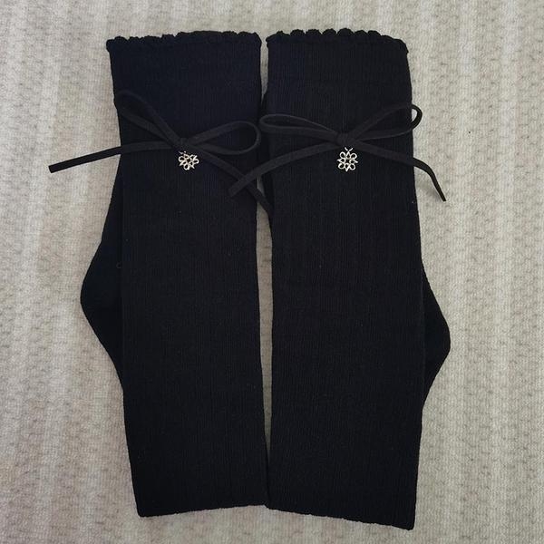 Голф чорапи, удебелени и топли с текстура на кърпа, дължина 38 см, дизайн с панделка, бамбукови влакна, полипропиленово съдържание, за голф