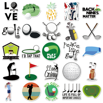 Set de etichete golf pentru telefon, computer și bagaj – design desen animat, impermeabil; Marcă Youyi; Greutate 30 g; Proces de imprimare: offset; Model: minge de golf