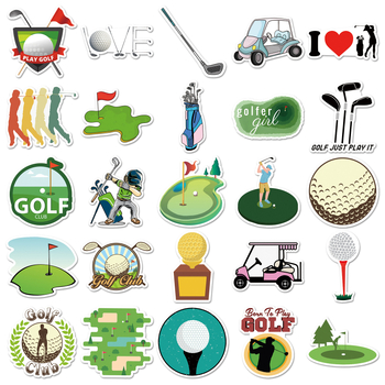 Set de etichete golf pentru telefon, computer și bagaj – design desen animat, impermeabil; Marcă Youyi; Greutate 30 g; Proces de imprimare: offset; Model: minge de golf