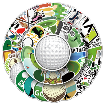 Set de etichete golf pentru telefon, computer și bagaj – design desen animat, impermeabil; Marcă Youyi; Greutate 30 g; Proces de imprimare: offset; Model: minge de golf