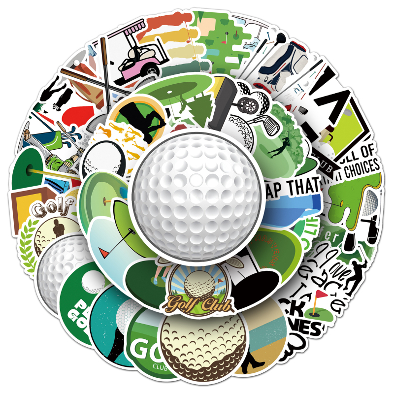 Set de etichete golf pentru telefon, computer și bagaj – design desen animat, impermeabil; Marcă Youyi; Greutate 30 g; Proces de imprimare: offset; Model: minge de golf