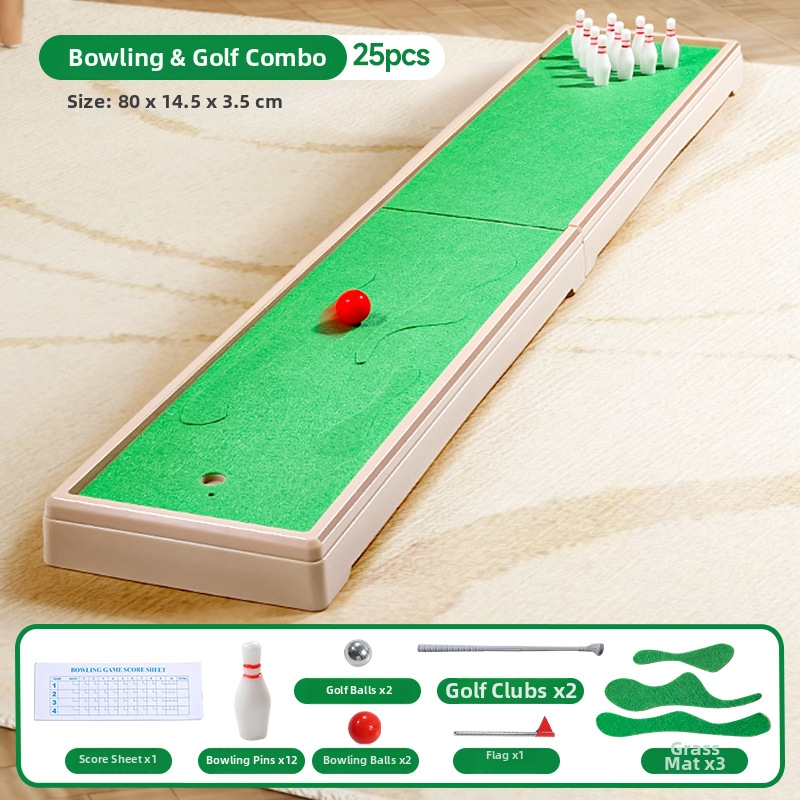 Lili plastikust laua mäng lastele – kaks ühes bouling ja mini-golf, vanus 4–6 aastat, 3C sertifikaat 2021012202394102