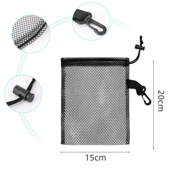 Πολυεστερική διχτυωτή τσάντα με κορδόνι για αποθήκευση κοχυλιών — Peng Huiming, στυλ Bundle Pocket, εκτύπωση silk screen, λογότυπο τυπωμένο