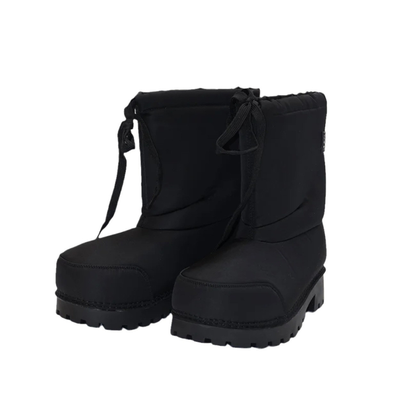 Női téli csizma - fleece bélés, PU felsőrész, gumitalp, középmagas fazon, kerek orr, magasságot növelő