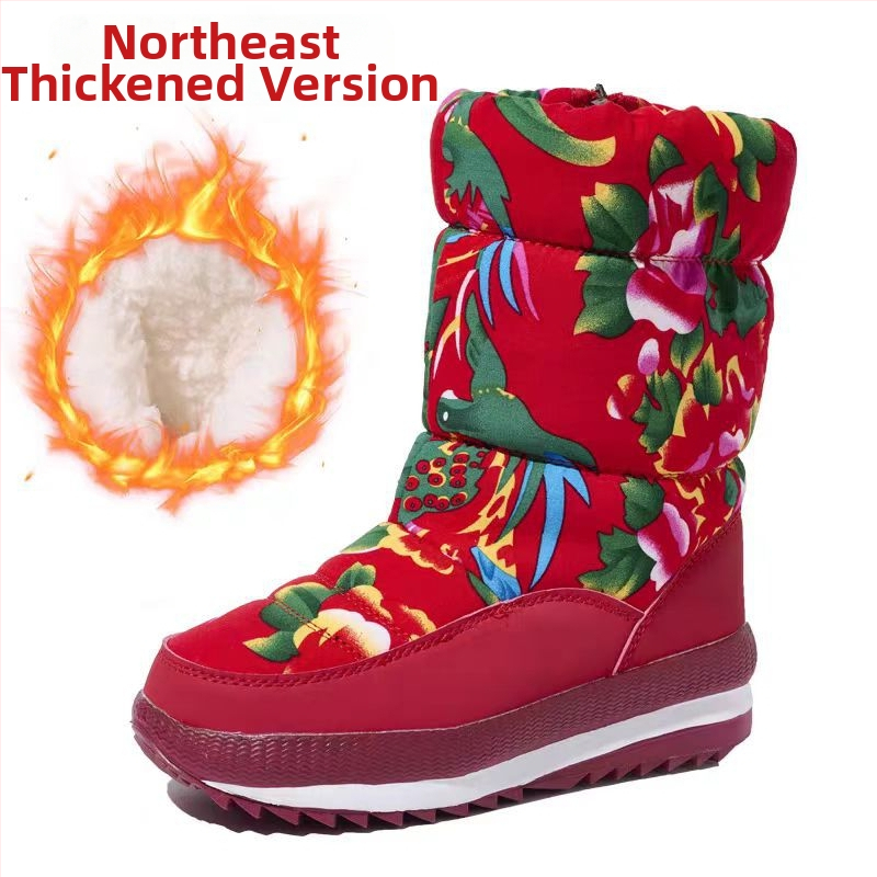 Χιονονοστοιχικά μποτάκια με ψηλή γόβα, σόλα από καουτσούκ, επενδυμένα με φλίς, ύψος 12 εκ, πλαϊνό φερμουάρ