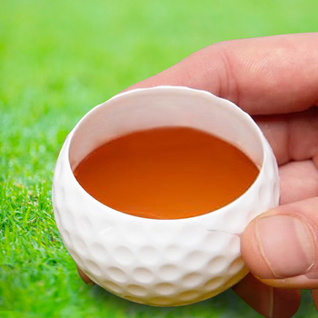 Шот чаша с форма на голф топка, пластмасова, капацитет 50 мл, с лого