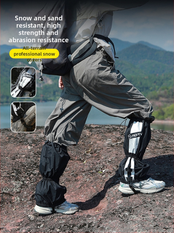 Ūdensizturīgi Taslana kāju pārsegi ārējiem pārgājieniem un alpīnisma — aizsardzība pret smiltīm tuksnesī, universāls, pielāgojams