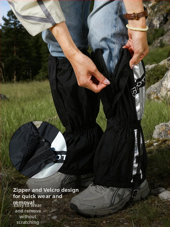 Ūdensizturīgi Taslana kāju pārsegi ārējiem pārgājieniem un alpīnisma — aizsardzība pret smiltīm tuksnesī, universāls, pielāgojams