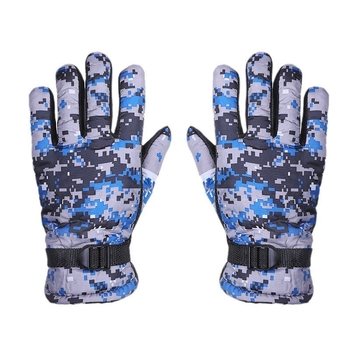 Χειμερινά γάντια για ποδηλασία και σκι, με παχιά επένδυση φλίς, μακριά μανσέτα, υλικό: βαμβακό βελούδο + ύφασμα, unisex ενήλικες