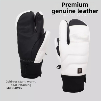 LTVT Ски ръкавици от естествена кожа – неутрални по пол, за всички възрасти