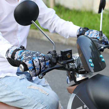 Γάντια χειμωνιάτικα καμουφλάζ με παχιά επένδυση φλίς, μακριά, για σκι και ποδηλασία, υλικό: βαμβακερό βελούδο + ύφασμα