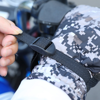 Γάντια χειμωνιάτικα καμουφλάζ με παχιά επένδυση φλίς, μακριά, για σκι και ποδηλασία, υλικό: βαμβακερό βελούδο + ύφασμα