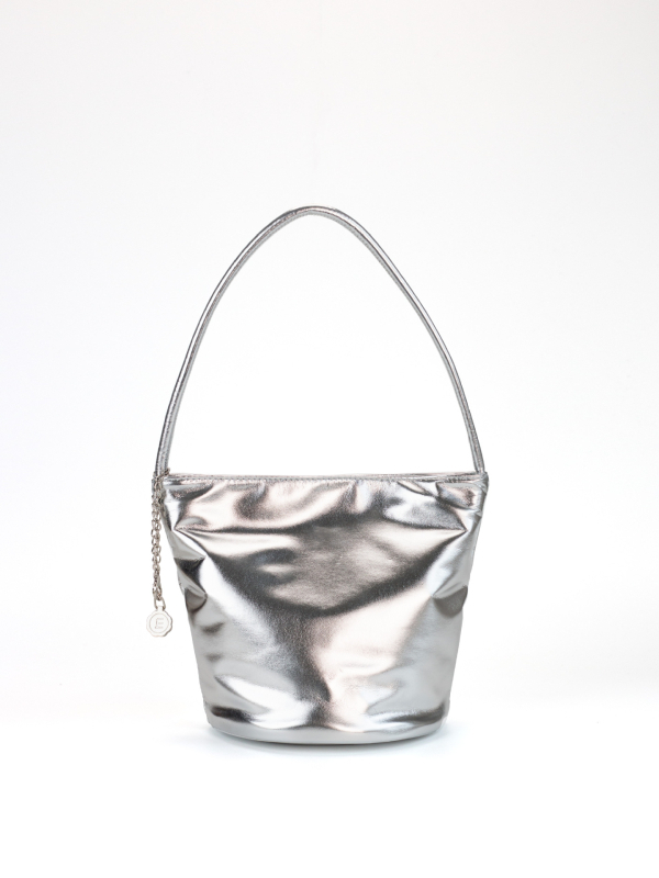 PU kožna bucket torba s metalnom lancem, otvor na vrhu, poliester podstava, svakodnevna torba preko ramena – ljeto 2024