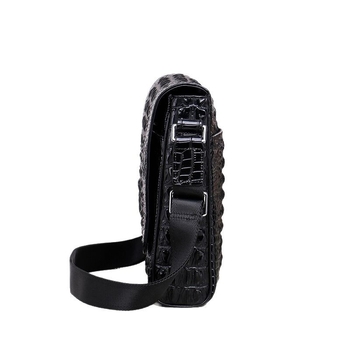 Meeste messenger kott ehtsast nahast krokodilli mustriga, veekindel, esimese kihi veisnahk, mudel 9890-2