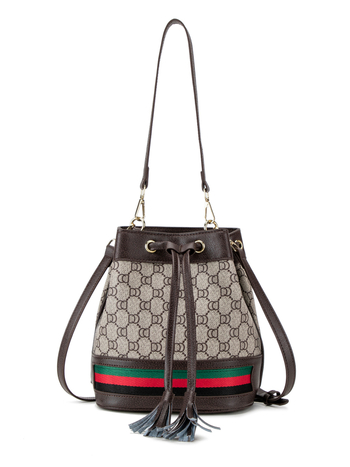 PVC bucket táska zsinóros záródással, belső bélés: szintetikus bőr, belső zsebek telefon és documentumok számára, egy vállpánt