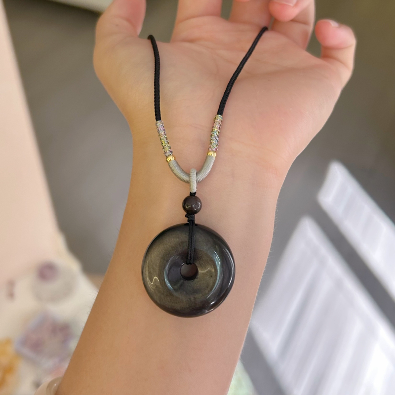 Nakit za parove s prilagodljivim ručnim lancem, privjesak od prirodnog kamena, krištal postavljen, geometrijski oblik