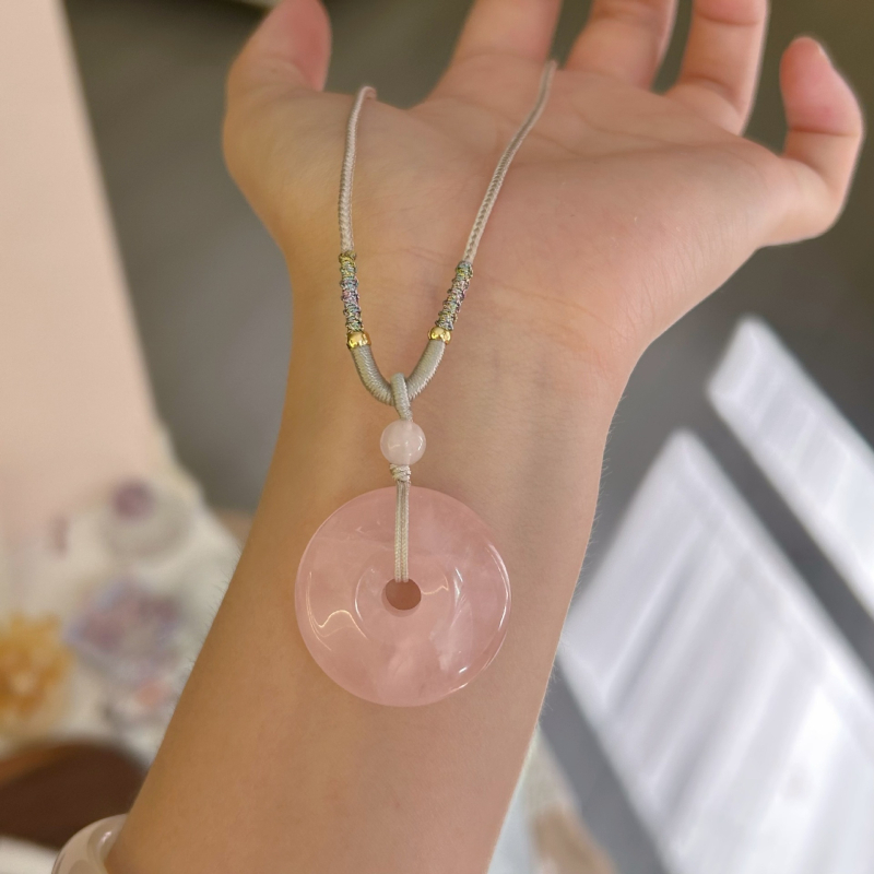 Nakit za parove s prilagodljivim ručnim lancem, privjesak od prirodnog kamena, krištal postavljen, geometrijski oblik