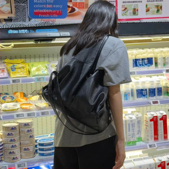 PU naha tote kott Ameerika retro stiilis, suur maht, tõmblukuga suletus, sisemine tõmblukuga tasku, polüester vooder, üks õlarihm