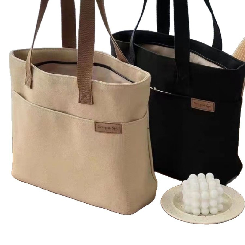 Unisex PU tote torba s platnenom podstavom, proljeće 2024