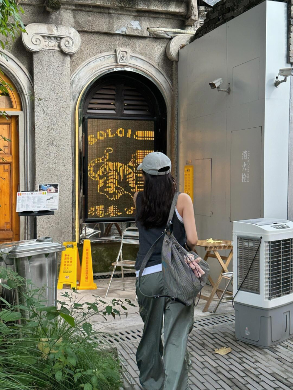 Rucsac urban din pânză cu dungi – pentru femei, pentru călătoria de relaxare, material: pânză, stil: simplitate urbană