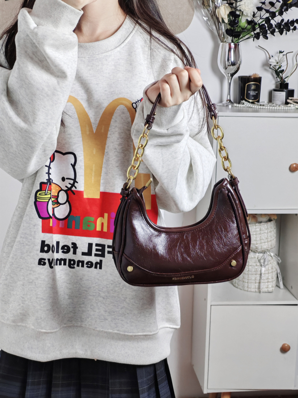 PU torbica ispod pazuha, zatvarač, poliester, vodoravni kvadratni oblik, džep za telefon