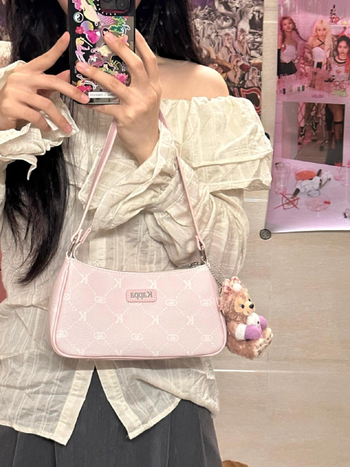 Torba za ramena sa zatvaračem (PU materijal, vodoravni kvadratni oblik, unutarnja džep, s jednom naramenicom)