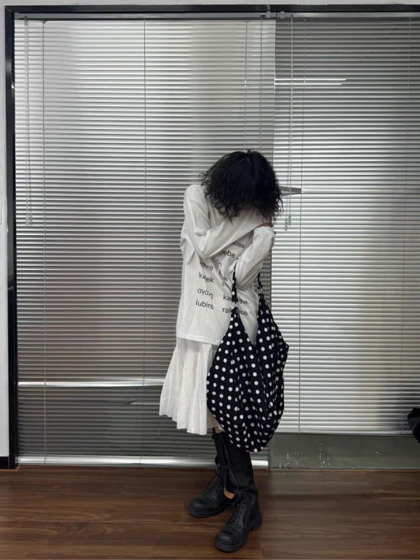 Geantă crossbody cu buline, nylon, unisex, pentru călătorii de relaxare