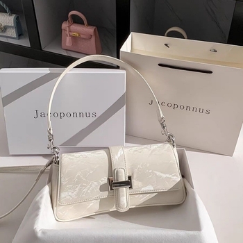 Geantă baguette în stil francez, pentru femei, crossbody, corduroy, căptușeală PU, închidere magnetică