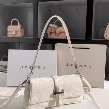 Geantă baguette în stil francez, pentru femei, crossbody, corduroy, căptușeală PU, închidere magnetică