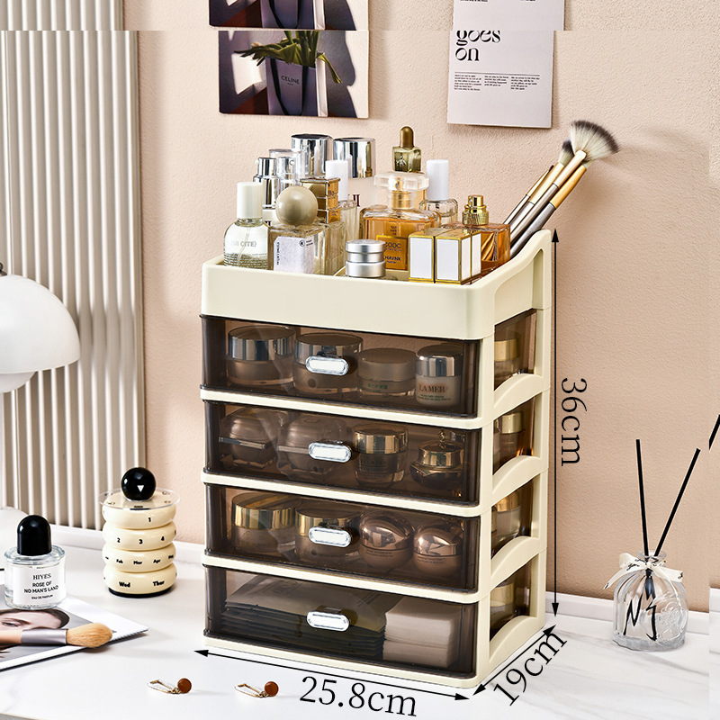 Plastični kozmetički organizator s ladicom za stolnu površinu, proziran organizator šminke i nakita