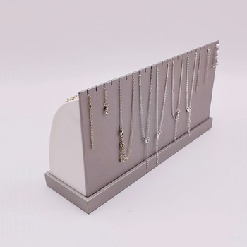 Nyaklánc- és karkötő bemutató állvány – Magas minőségű ékszer-tároló, csiszolt bőr, egyszintes, nagy kapacitás