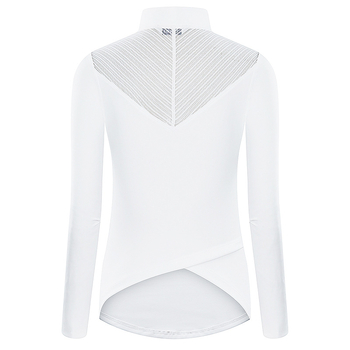 Ženski golf top s dugim rukavima za jesen, elastična poliester tkanina, 90% poliester i 10% spandex podstava