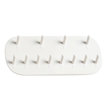 Cuier de bijuterii montat pe perete, din ABS, fără găuri, 2 etaje, montaj cu cârlig, pentru inele, cercei și coliere