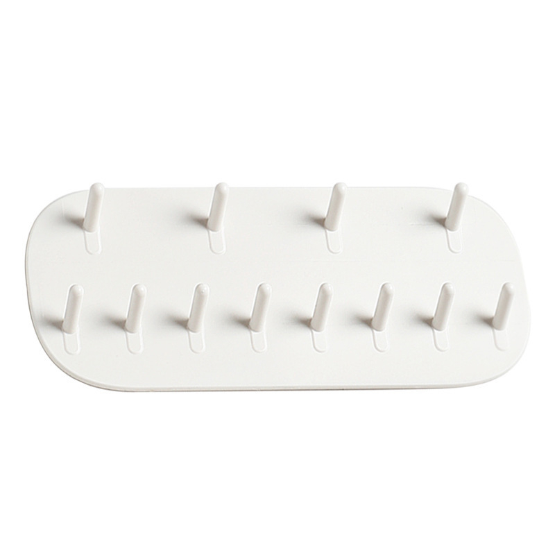 Cuier de bijuterii montat pe perete, din ABS, fără găuri, 2 etaje, montaj cu cârlig, pentru inele, cercei și coliere