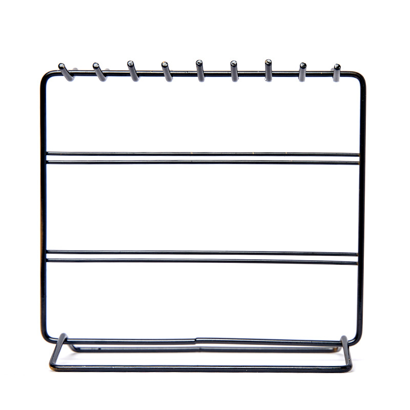 Raft pentru bijuterii din fier, stil Nordic, suport de expunere pentru cercei și coliere, cu 3 etaje, pentru birou