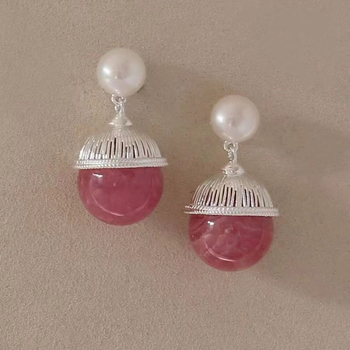 Ogrlica od bakra, kristalni privjesak, zmijskog tipa lanac, valoviti stil, Seiko završetak