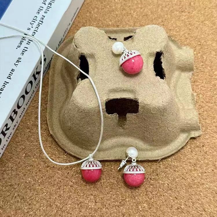 Ogrlica od bakra, kristalni privjesak, zmijskog tipa lanac, valoviti stil, Seiko završetak